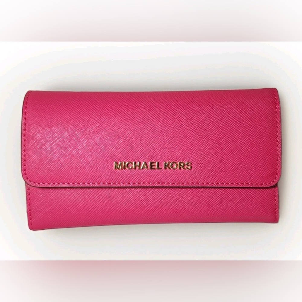 NWOT MICHAEL KORS FUCHSIA JET SET SLIM WALLET